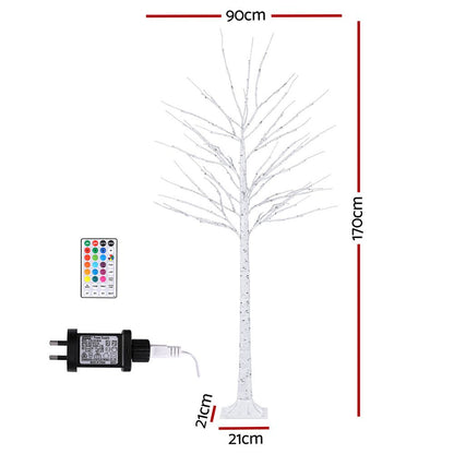 1.7M Christmas Tree 120 RGB LED Lights Jingle Jollys-Christmas Trees-PEROZ Accessories