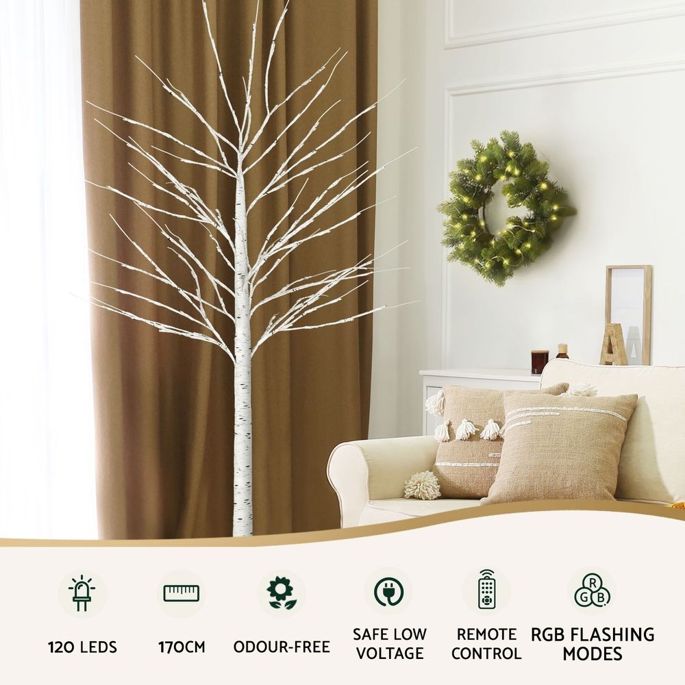 1.7M Christmas Tree 120 RGB LED Lights Jingle Jollys-Christmas Trees-PEROZ Accessories