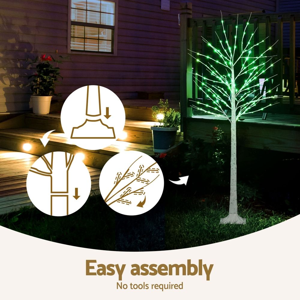 1.7M Christmas Tree 120 RGB LED Lights Jingle Jollys-Christmas Trees-PEROZ Accessories