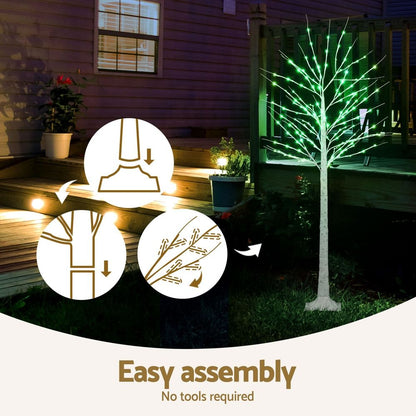 1.7M Christmas Tree 120 RGB LED Lights Jingle Jollys-Christmas Trees-PEROZ Accessories