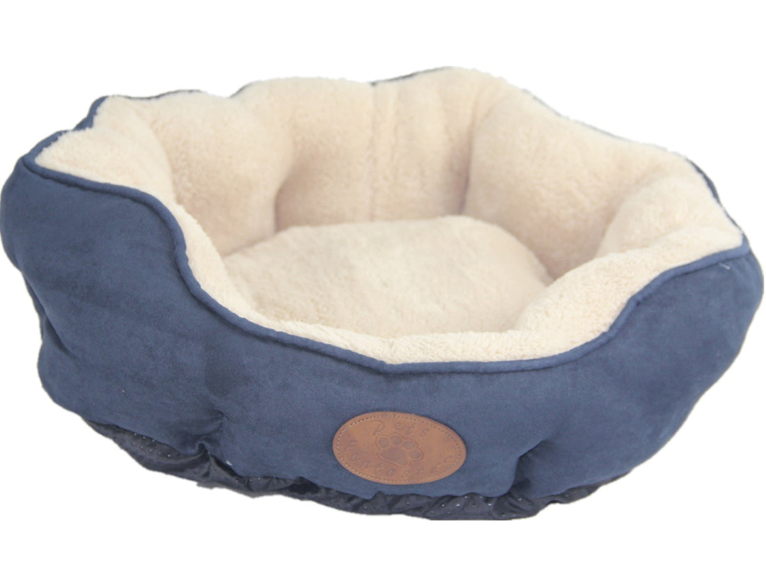 YES4PETS Washable Blue / Grey Fleece Soft Pet Dog Cat Bed-Medium-Pet Care > Dog Supplies > Dog Beds-PEROZ Accessories