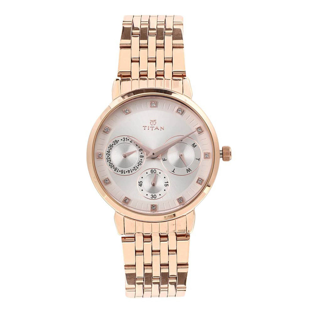 Titan Workwear Beige Dial Women Watch With Stainless Steel Strap-PEROZ Accessories