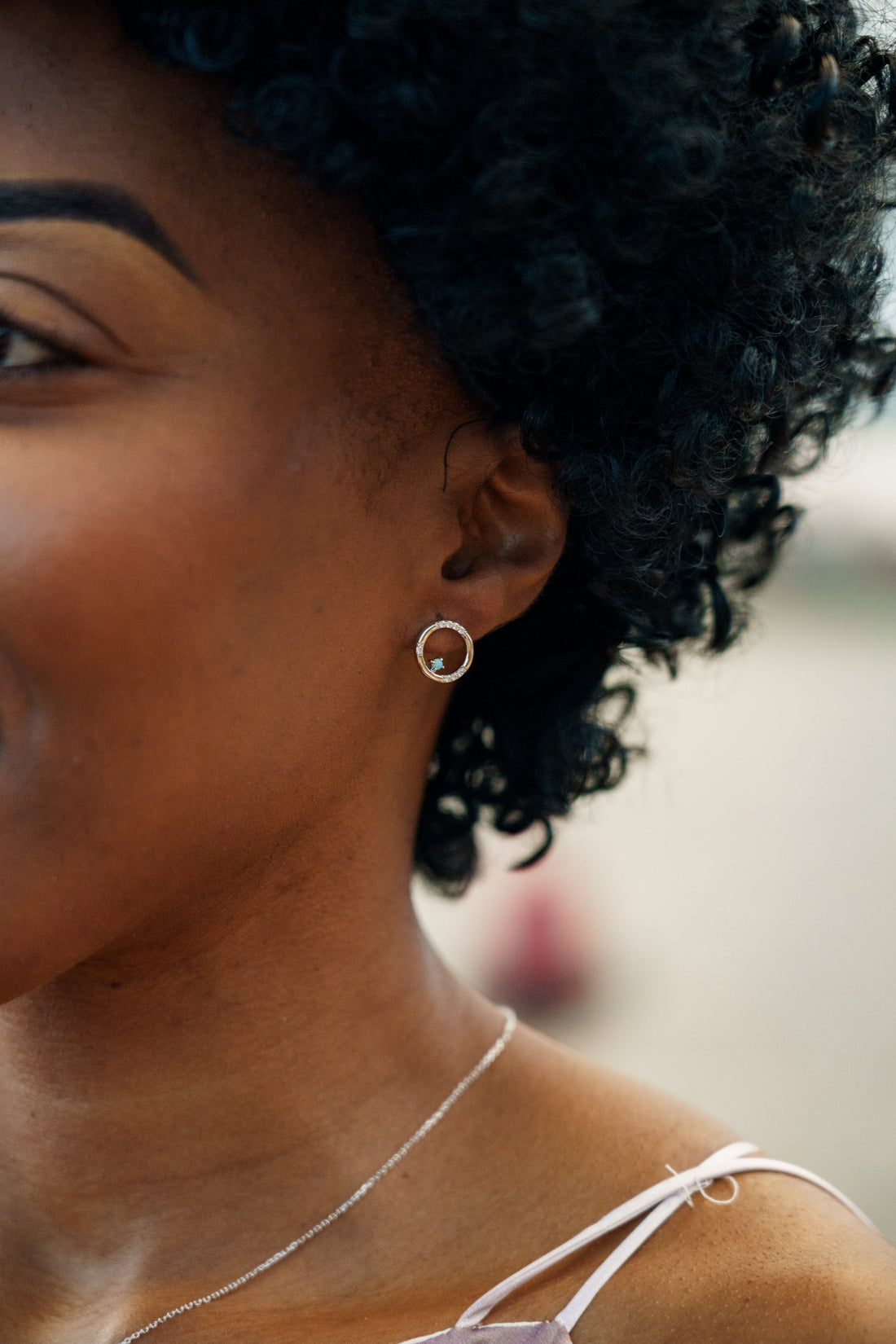 OPAL GLOW BLUE CREATED OPAL CIRCLE EARRINGS SILVER-PEROZ Accessories