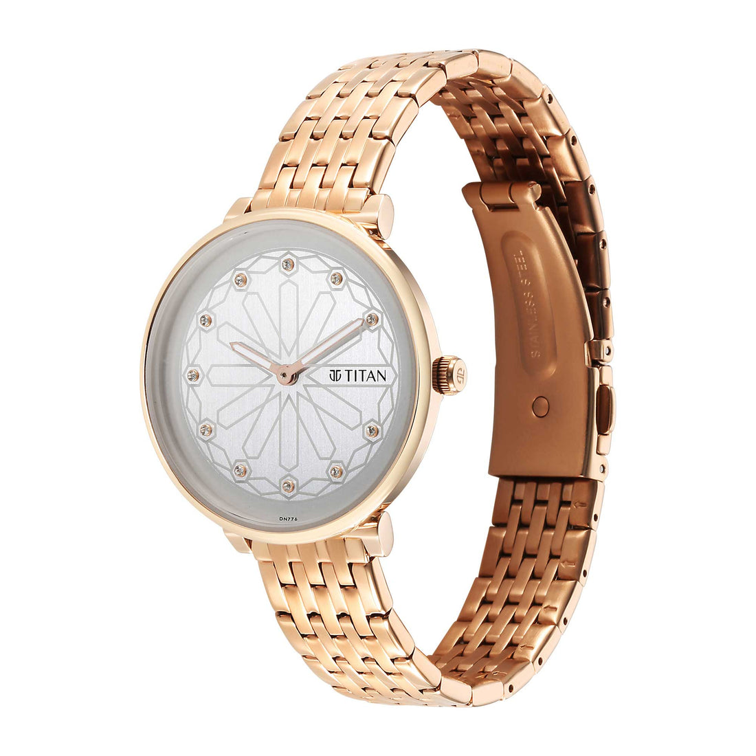 Titan Marhaba Silverwhite Dial Women Watch With Stainless Steel Strap-PEROZ Accessories