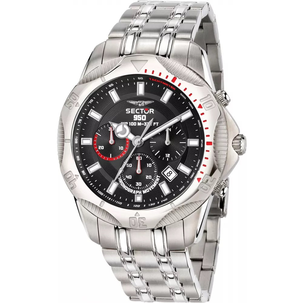 Sector 950 Black Dial Steel Chronograph-PEROZ Accessories