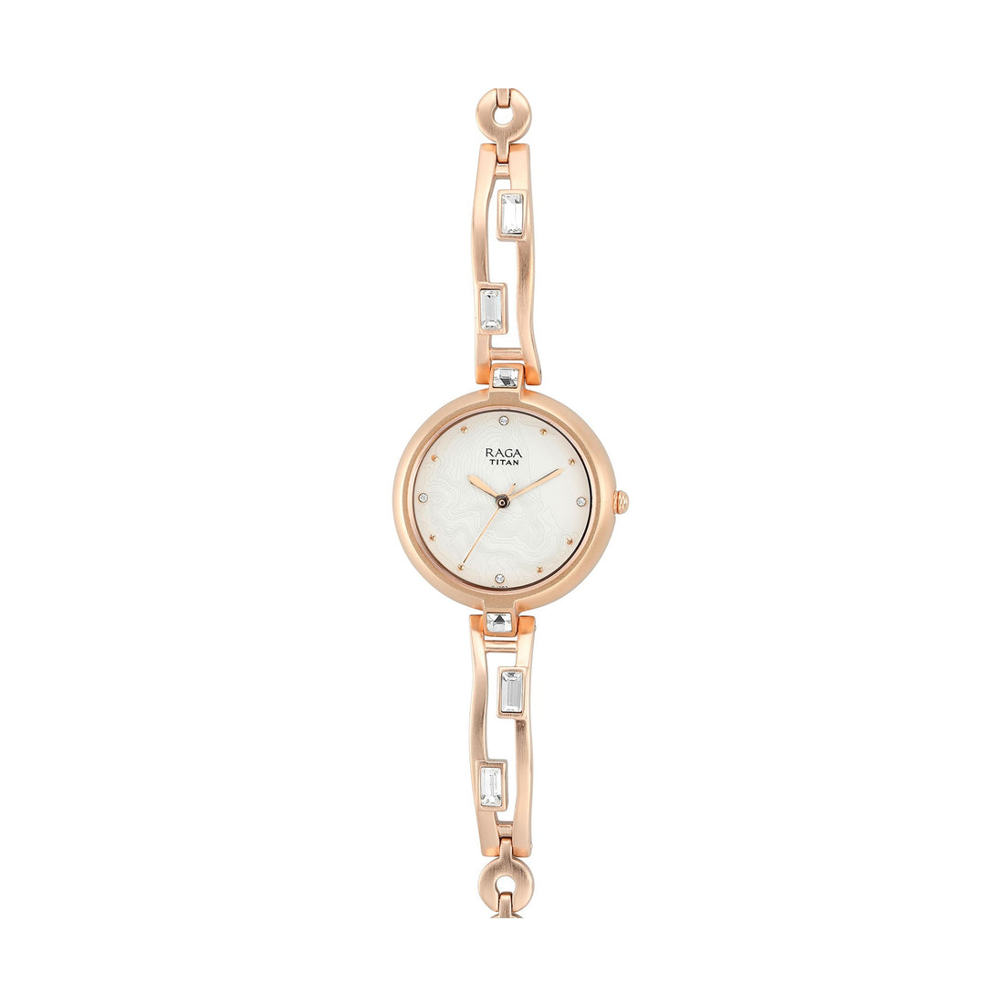Titan Raga I Am White Dial Women Watch With Metal Strap-PEROZ Accessories