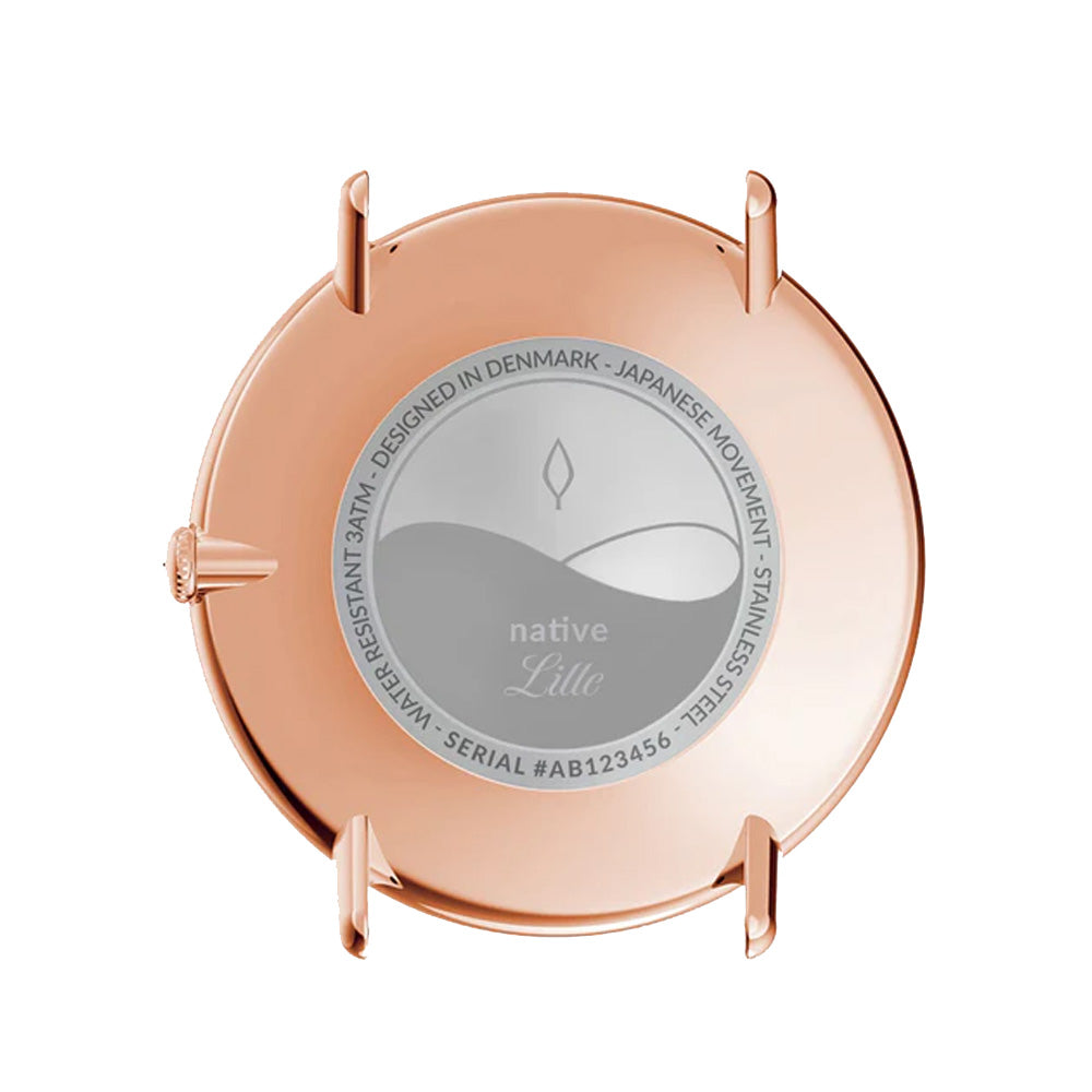 Nordgreen Native 32mm Rose Gold Case Brown Leather Strap Watch-PEROZ Accessories