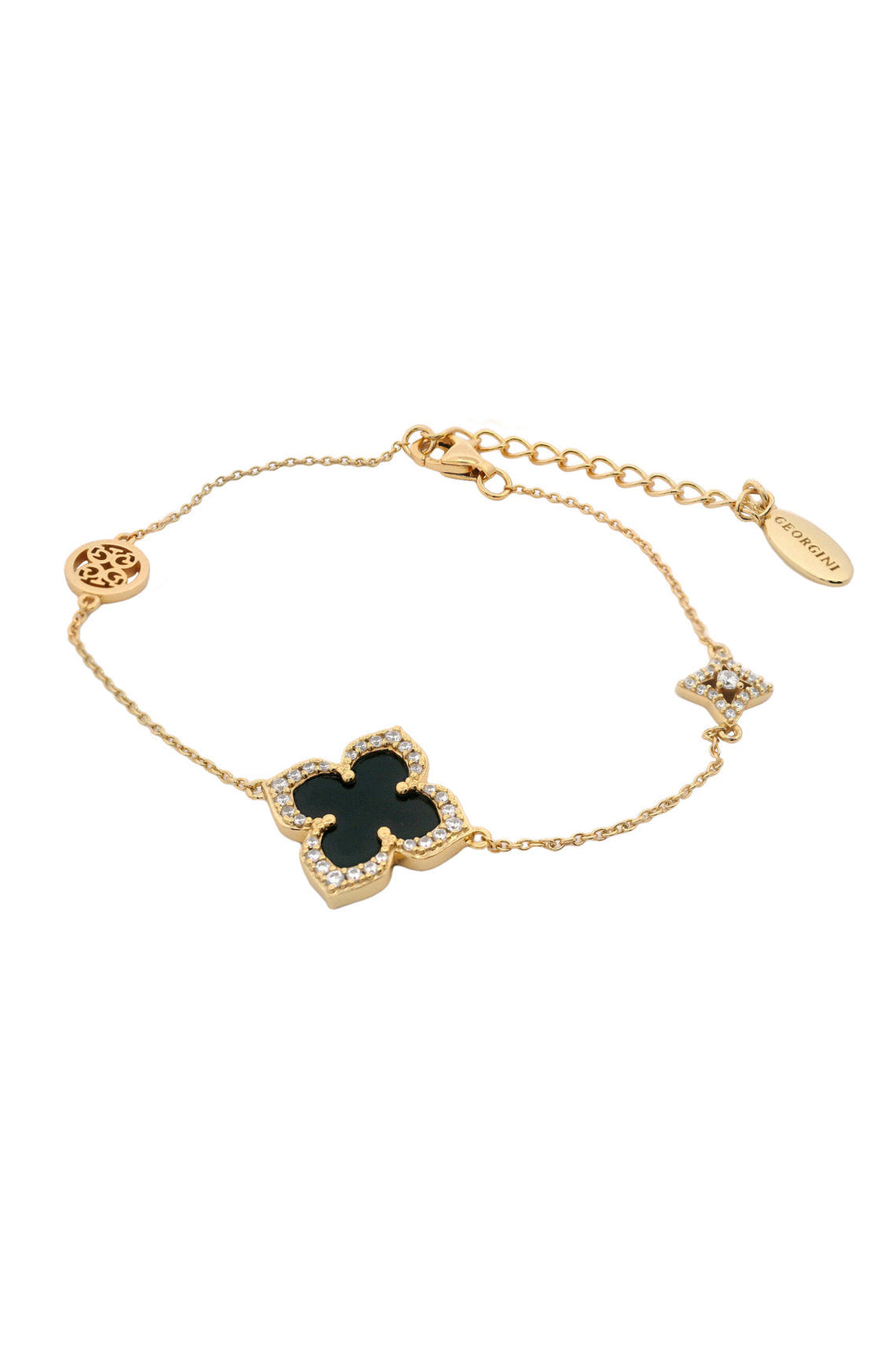 GEORGINI MIDNIGHT VELVET BLACK AGATE FAIRWATER BRACELET GOLD-PEROZ Accessories