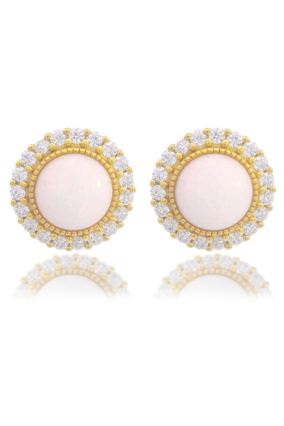 OPAL GLOW MARRINAWI WHITE CREATED OPAL EARRINGS GOLD-PEROZ Accessories
