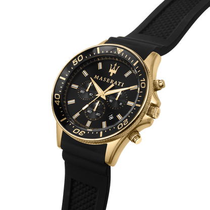 Maserati Sfida 44mm Black Stainless Steel Chronograph Watch-PEROZ Accessories