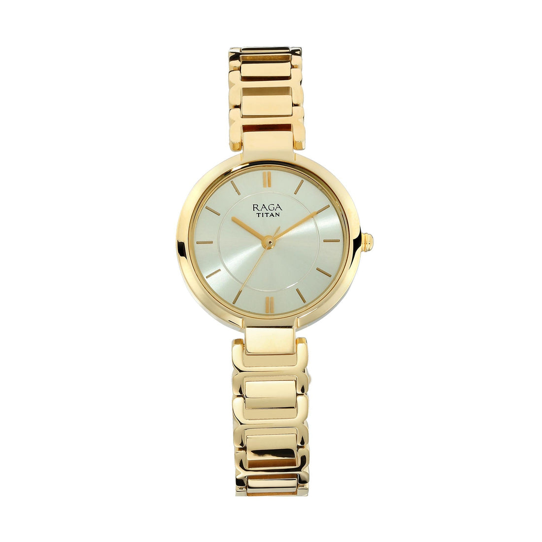 Titan Raga Viva Champagne Dial Women Watch With Metal Strap-PEROZ Accessories