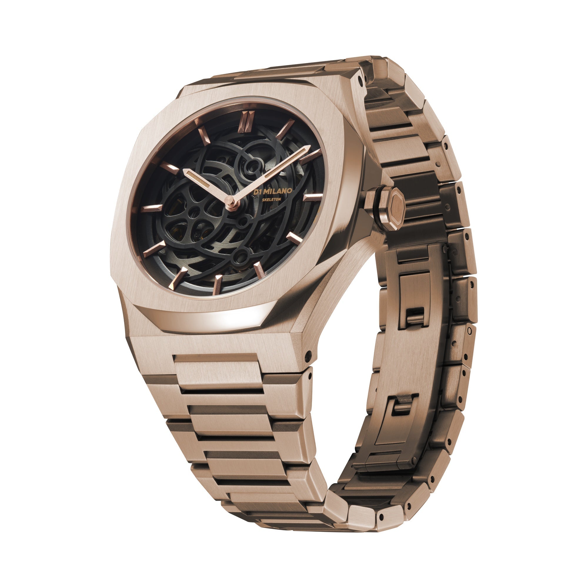 D1 Milano Rose Gold Skeleton Automatic Watch-Automatic Watches-PEROZ Accessories
