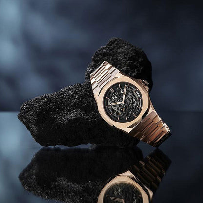 D1 Milano Rose Gold Skeleton Automatic Watch-Automatic Watches-PEROZ Accessories