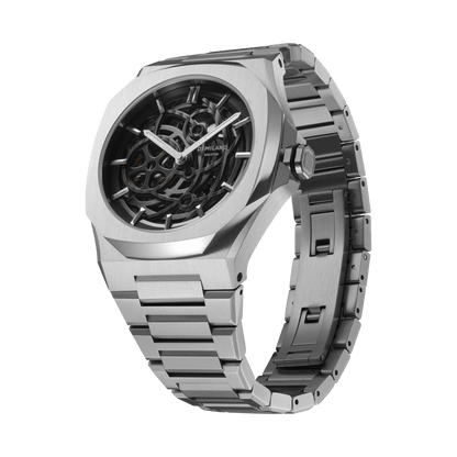 D1 Milano Silver Skeleton Automatic Watch-Automatic Watches-PEROZ Accessories