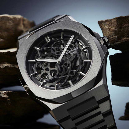D1 Milano Silver Skeleton Automatic Watch-Automatic Watches-PEROZ Accessories