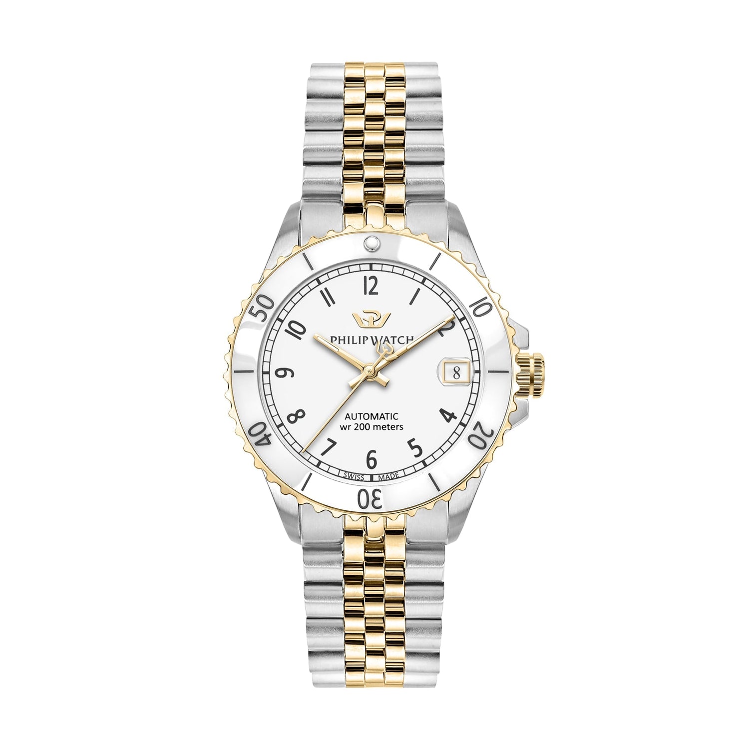 Philip Watch - Caribe Diving Two Tone Ladies Automatic Watch-Automatic Watches-PEROZ Accessories