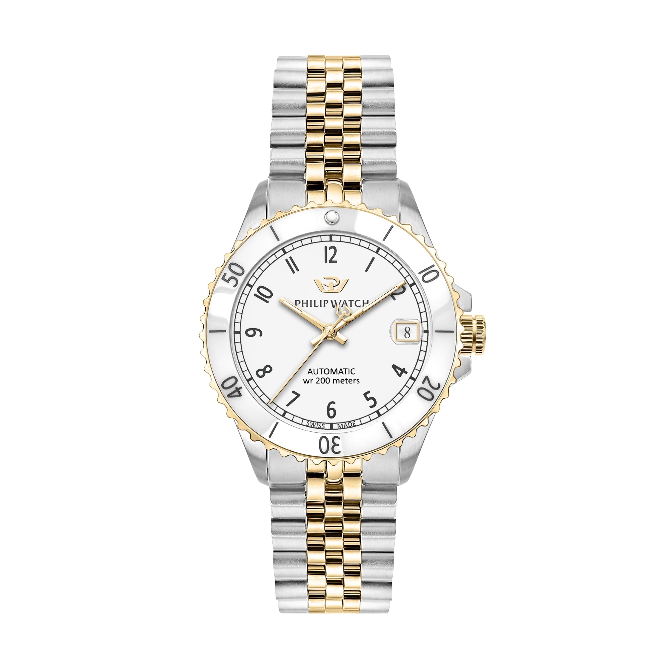 Philip Watch - Caribe Diving Two Tone Ladies Automatic Watch-Automatic Watches-PEROZ Accessories