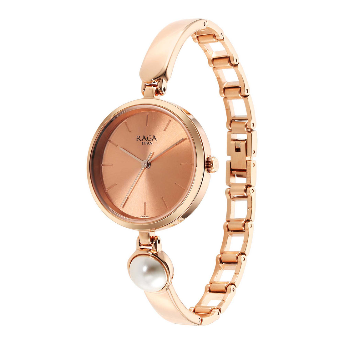Titan Raga Power Pearls Quartz Analogue Rose Gold Dial Metal Strap with pearl Watch for Women-PEROZ Accessories