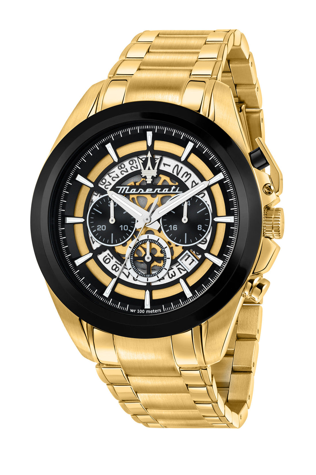Maserati Traguardo 45mm Chronograph Gold Stainless Steel Strap Watch-PEROZ Accessories