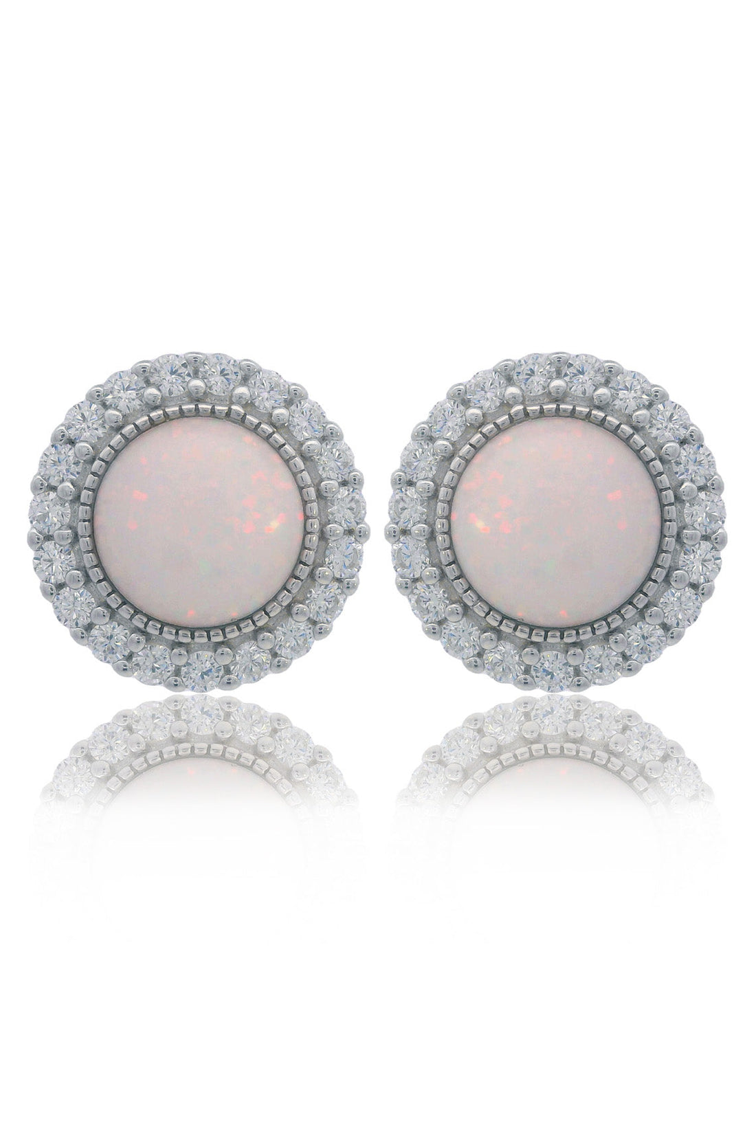 OPAL GLOW MARRINAWI WHITE CREATED OPAL EARRINGS SILVER-PEROZ Accessories