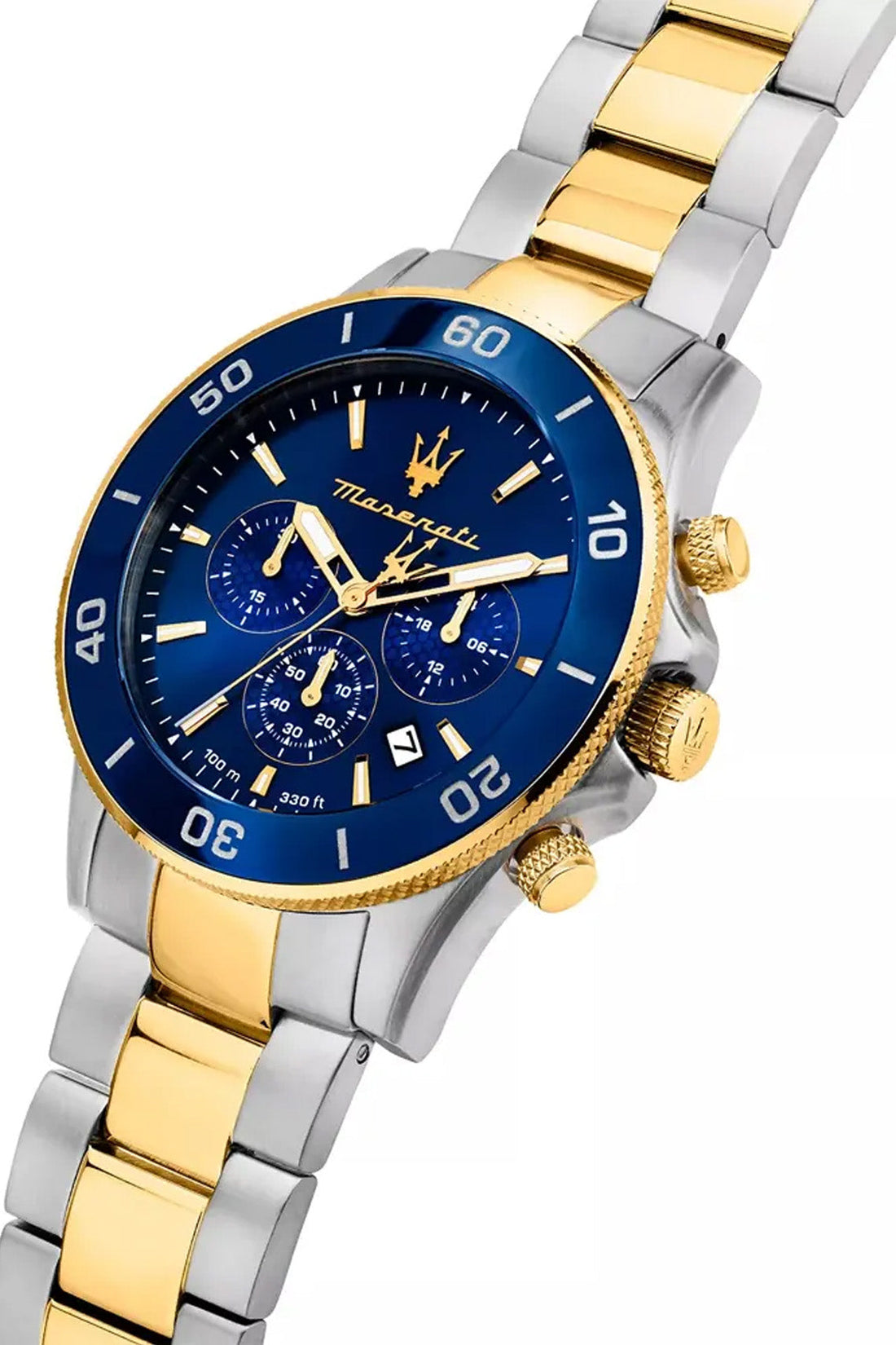 Maserati Competizione 43mm Blue Dial Two Tone Stainless Steel Strap Watch-PEROZ Accessories