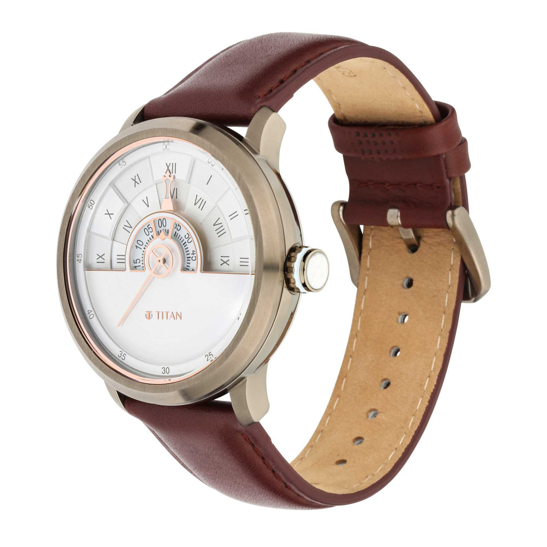 Titan Grandmaster White Dial Analogue with Day and Date Stainless Steel Strap Watch for Men-PEROZ Accessories