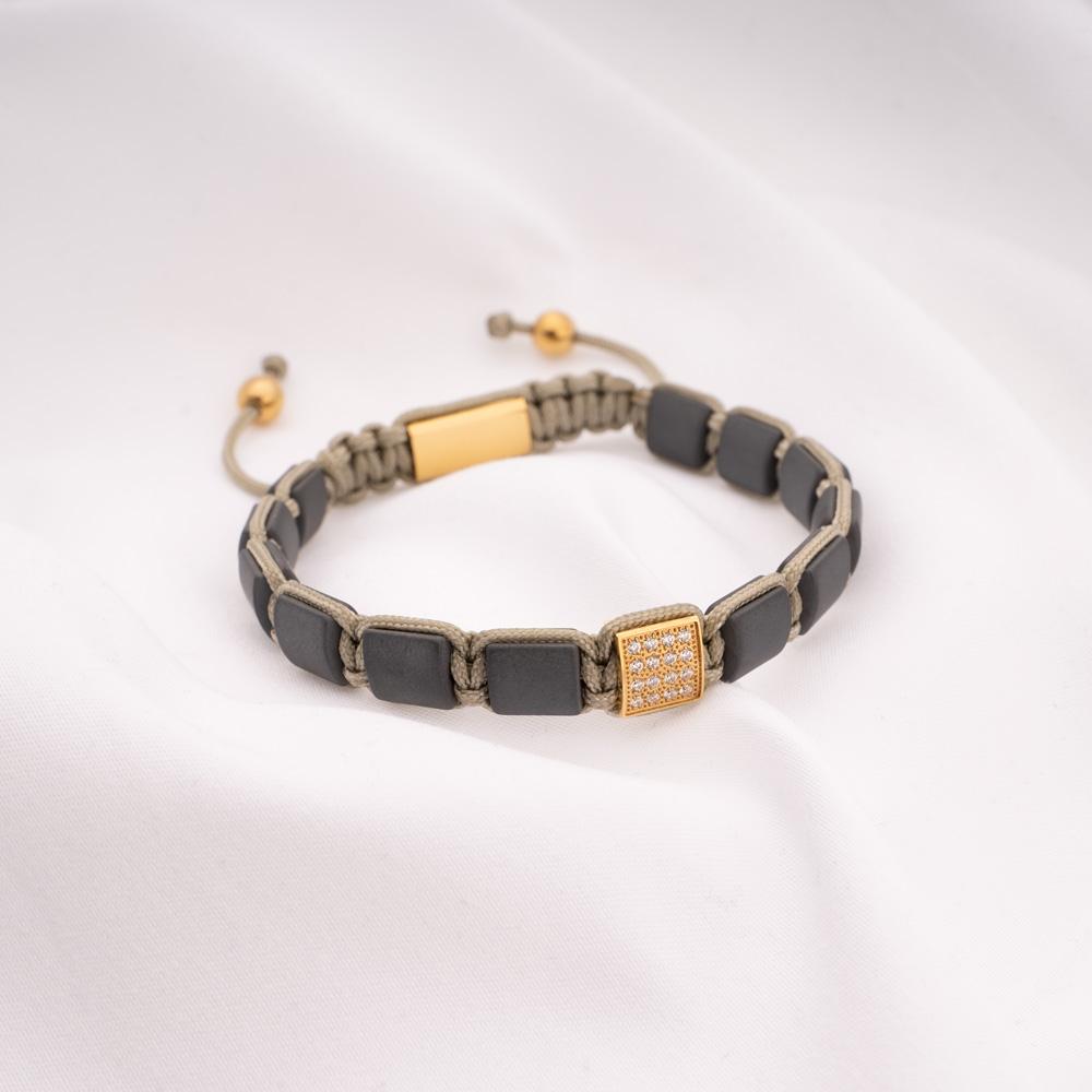 Grey Hematite Beaded Bracelet - PEROZ