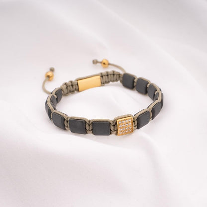Grey Hematite Beaded Bracelet - PEROZ