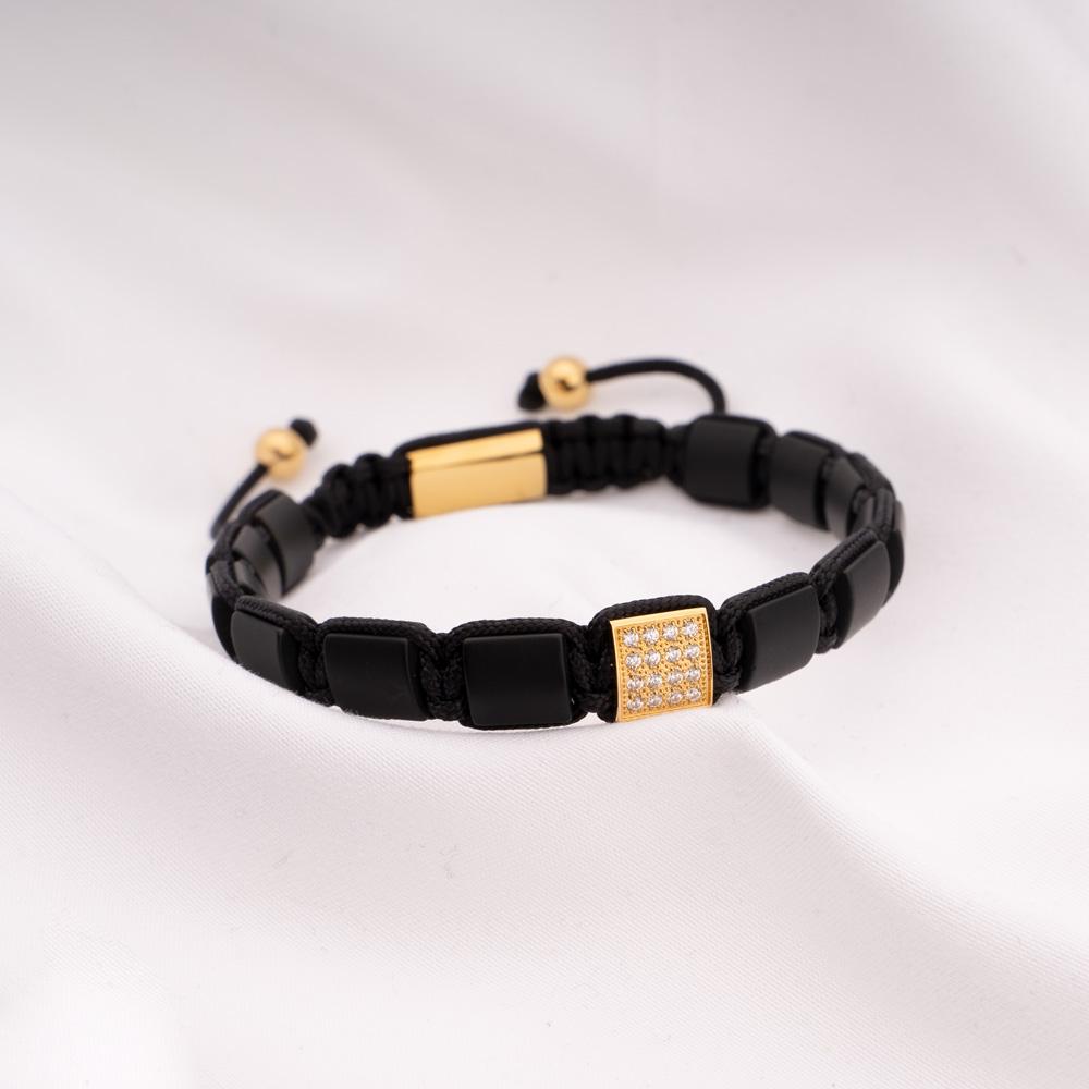 Matt Onyx Beaded Bracelet for Men | PEROZ