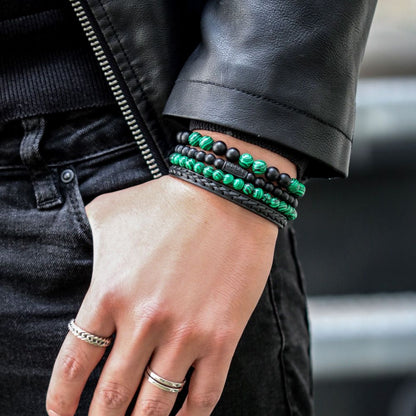 Rebel and Rose Mad Panther - All-Black 6mm Bracelet-PEROZ Accessories