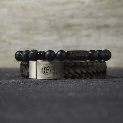 Rebel and Rose Variations Black 8mm Bracelet-PEROZ Accessories