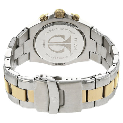 Titan Chronograph White Dial Stainless Steel Strap watch for Men-PEROZ Accessories