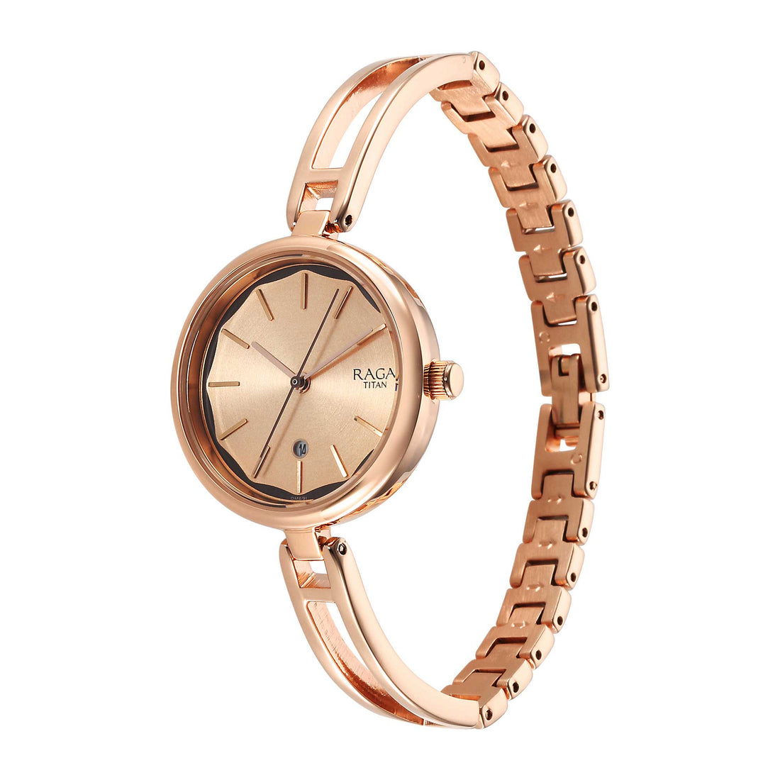 Titan Raga Viva White Dial Analogue with Date Metal Strap watch for Women-PEROZ Accessories