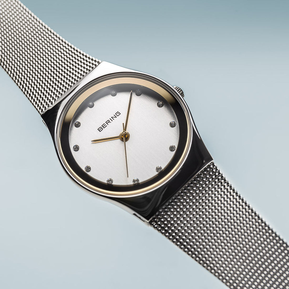 Bering Classic Polished Silver 27mm Mesh Watch-PEROZ Accessories