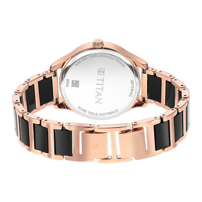 Titan Purple Acetate Black Dial Analogue with Day and Date Metal and Acetate Strap Watch for Women-PEROZ Accessories