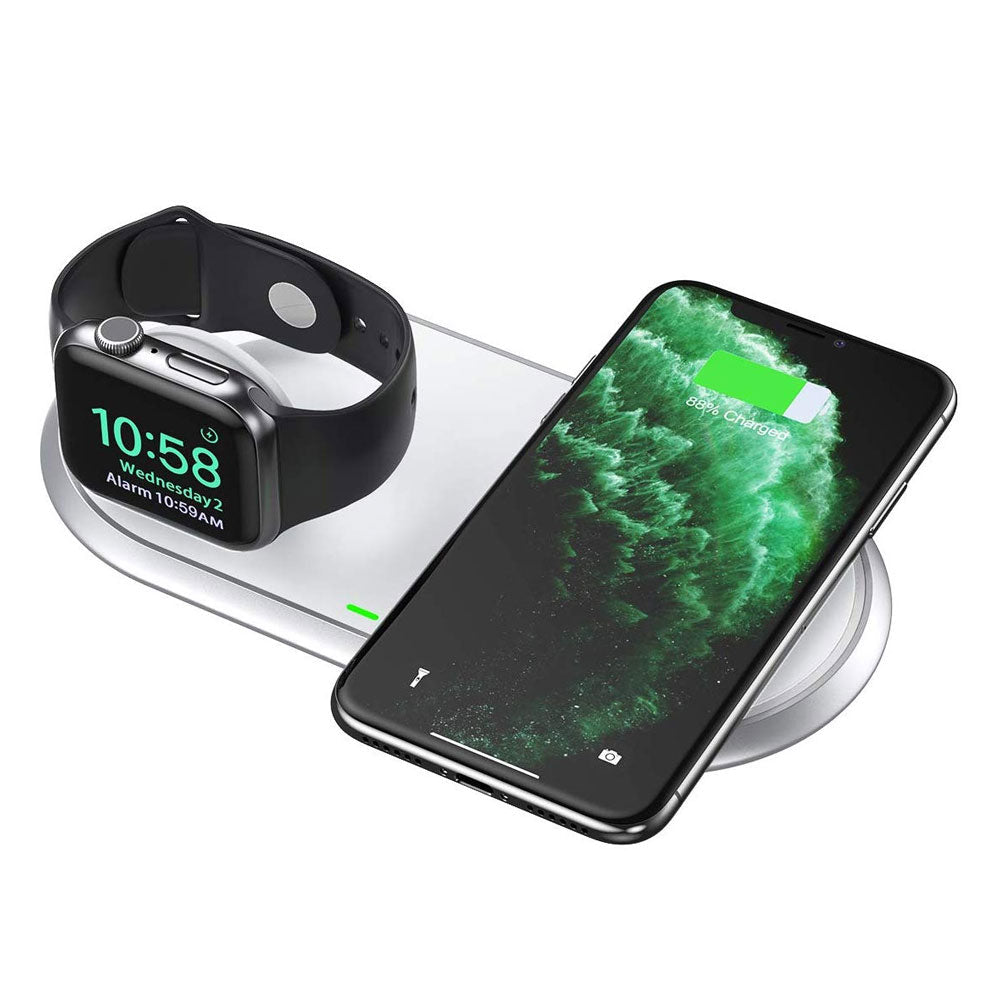 CHOETECH T317 2-in-1 Dual Wireless Charger Pad (MFI Certified)-Chargers-PEROZ Accessories
