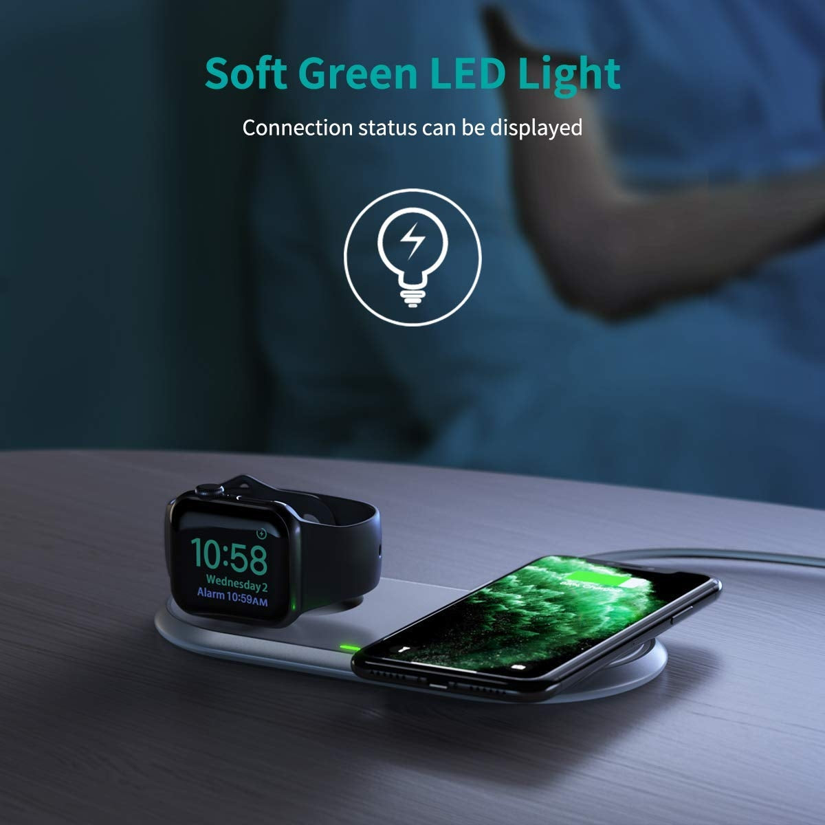 CHOETECH T317 2-in-1 Dual Wireless Charger Pad (MFI Certified)-Chargers-PEROZ Accessories
