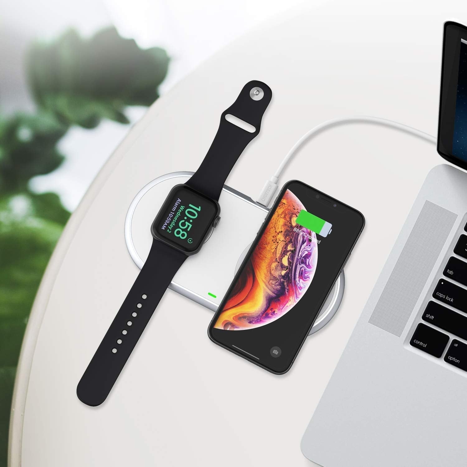 CHOETECH T317 2-in-1 Dual Wireless Charger Pad (MFI Certified)-Chargers-PEROZ Accessories