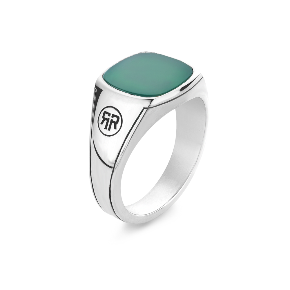 Rebel and RoseRing Square Green Jade-PEROZ Accessories