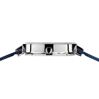 Bering Solar 31mm Silver Blue Milanese Strap Watch-PEROZ Accessories