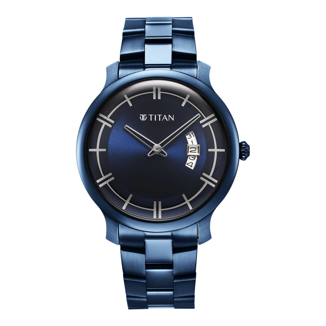 Titan Classic Distincta Blue Dial Analogue with Date Stainless Steel Strap watch for Men-PEROZ Accessories