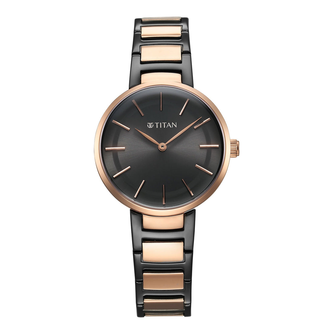 Titan Workwear Quartz Analog Anthracite Dial Stainless Steel Strap Watch for Women-PEROZ Accessories