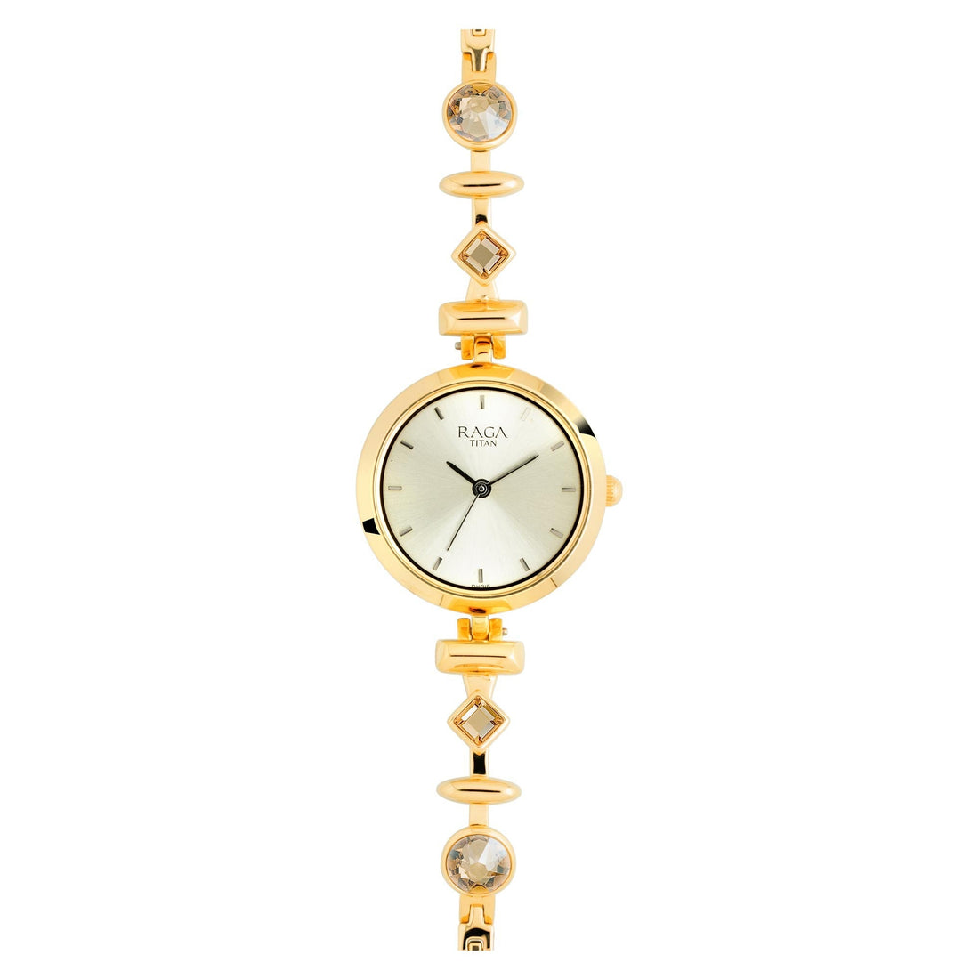 Titan Raga Facets Champagne Dial Analog Stainless Steel Strap Watch for Women-PEROZ Accessories