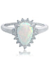 OPAL GLOW ROZELLE WHITE CREATED OPAL RING SILVER-PEROZ Accessories
