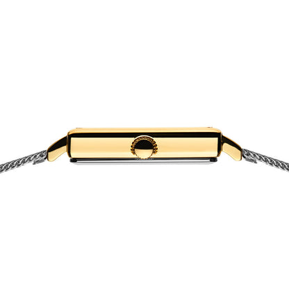 Bering Classic 26mm Polished Gold Case and Silver Strap Watch-PEROZ Accessories