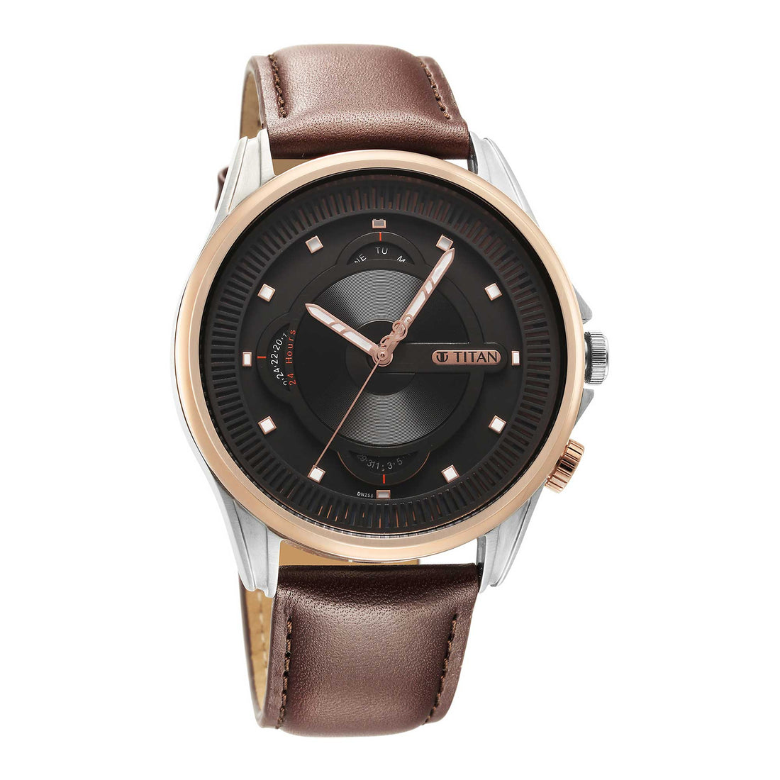 Titan Techno Beats Black Dial Analogue with Day and Date Steel Strap Watch for Men-PEROZ Accessories