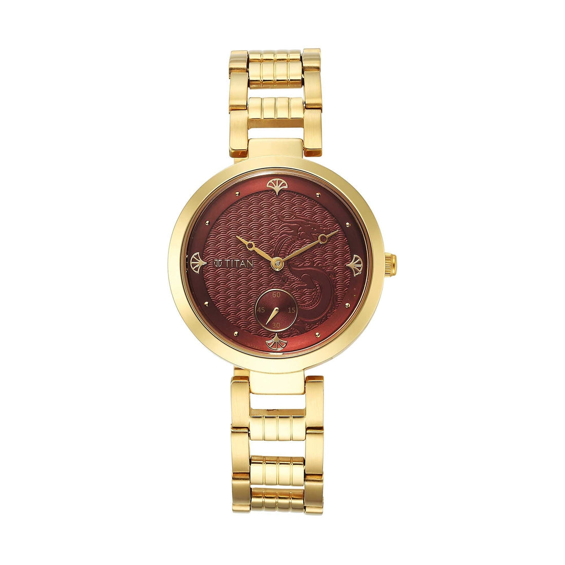 Titan Tet Red Dial Analogue Stainless steel Strap Watch for Men-PEROZ Accessories