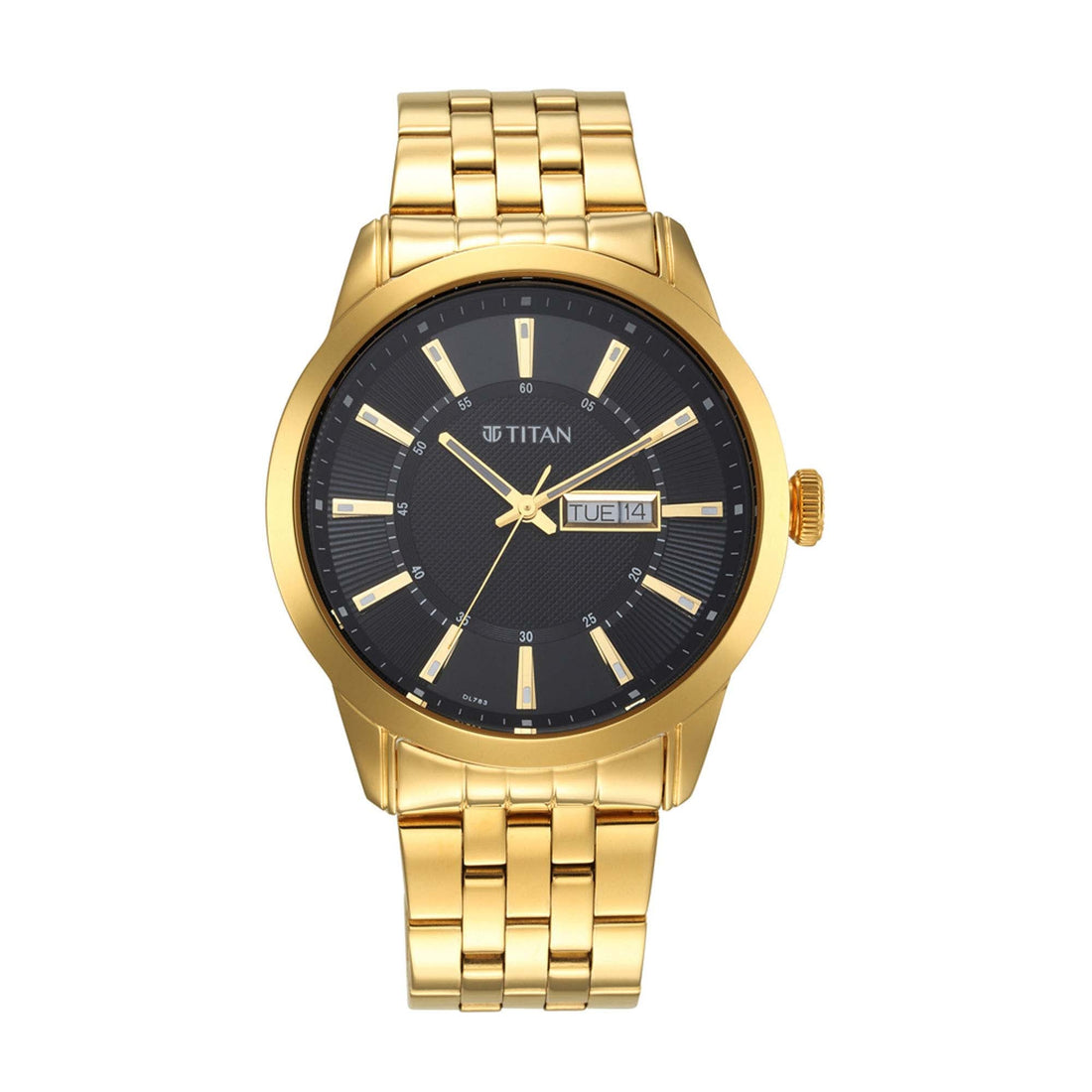 Titan Regalia Opulent Champagne Dial Analogue Stainless Steel Strap watch for Men-PEROZ Accessories