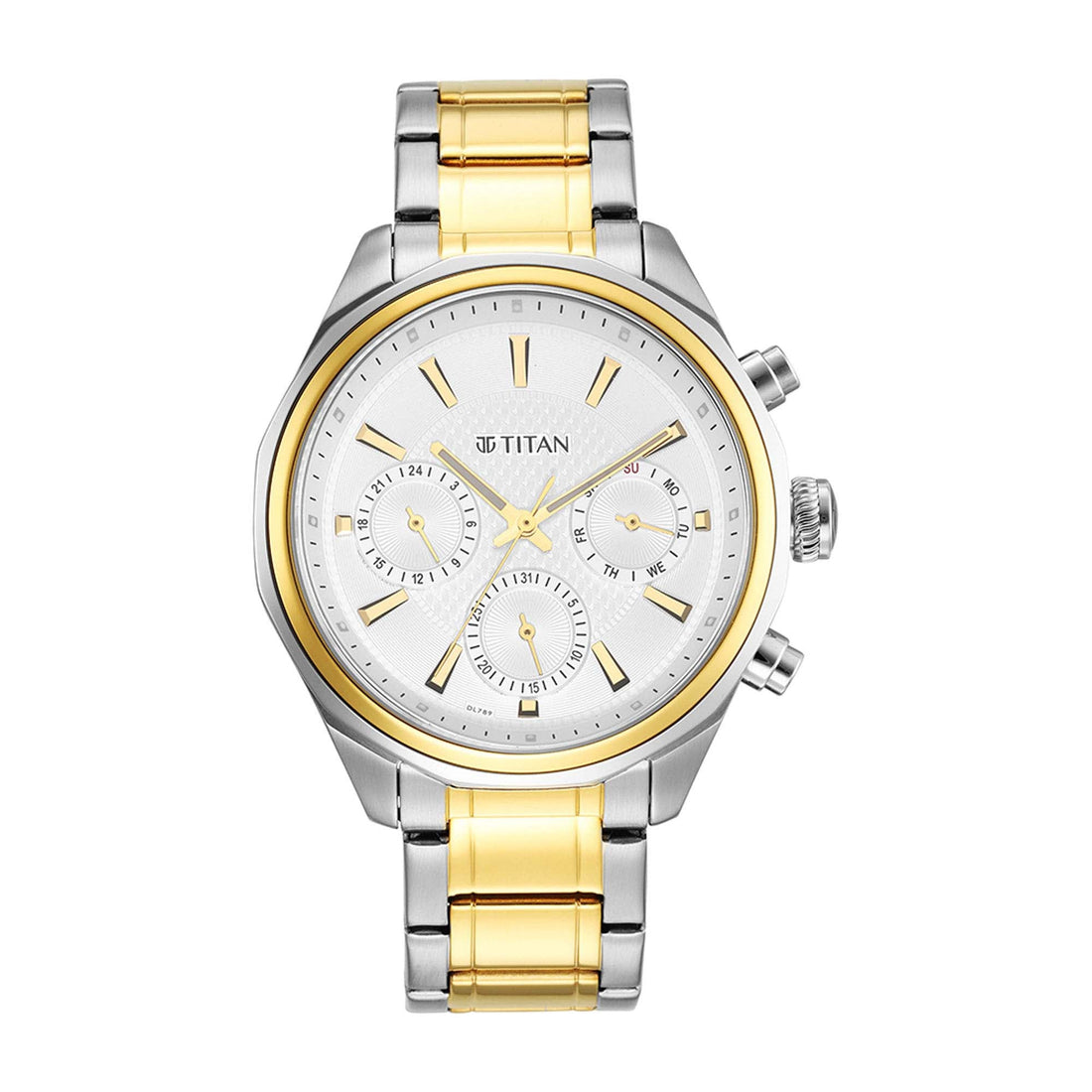 Titan Quartz Multifunction Silver Dial Stainless Steel Strap Watch for Men-PEROZ Accessories