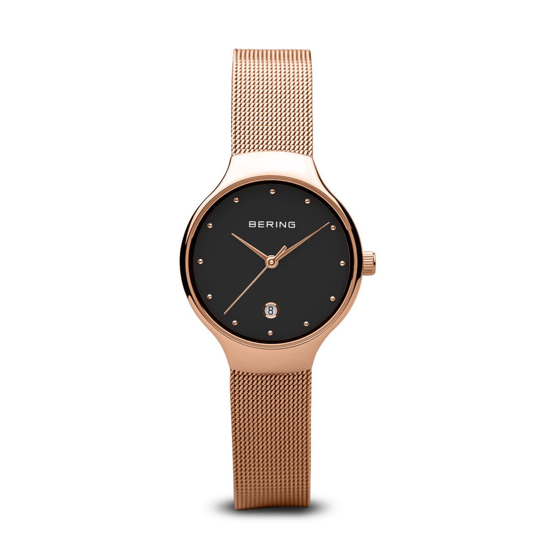 Bering Classic Polished Rose Gold Mesh Watch-PEROZ Accessories
